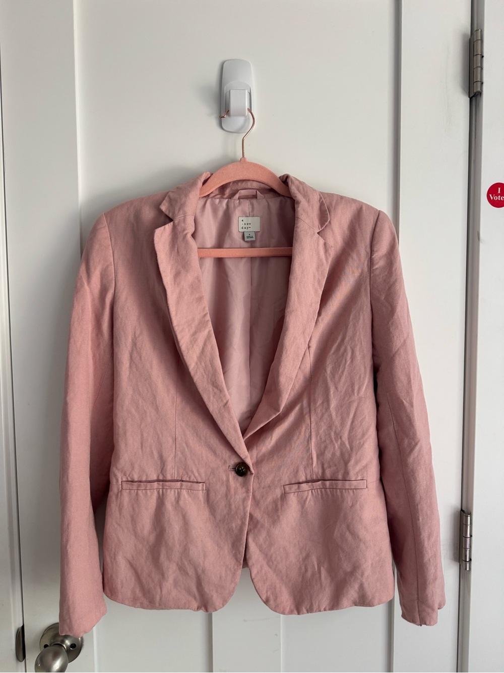 Blush Pink Single-Button Blazer